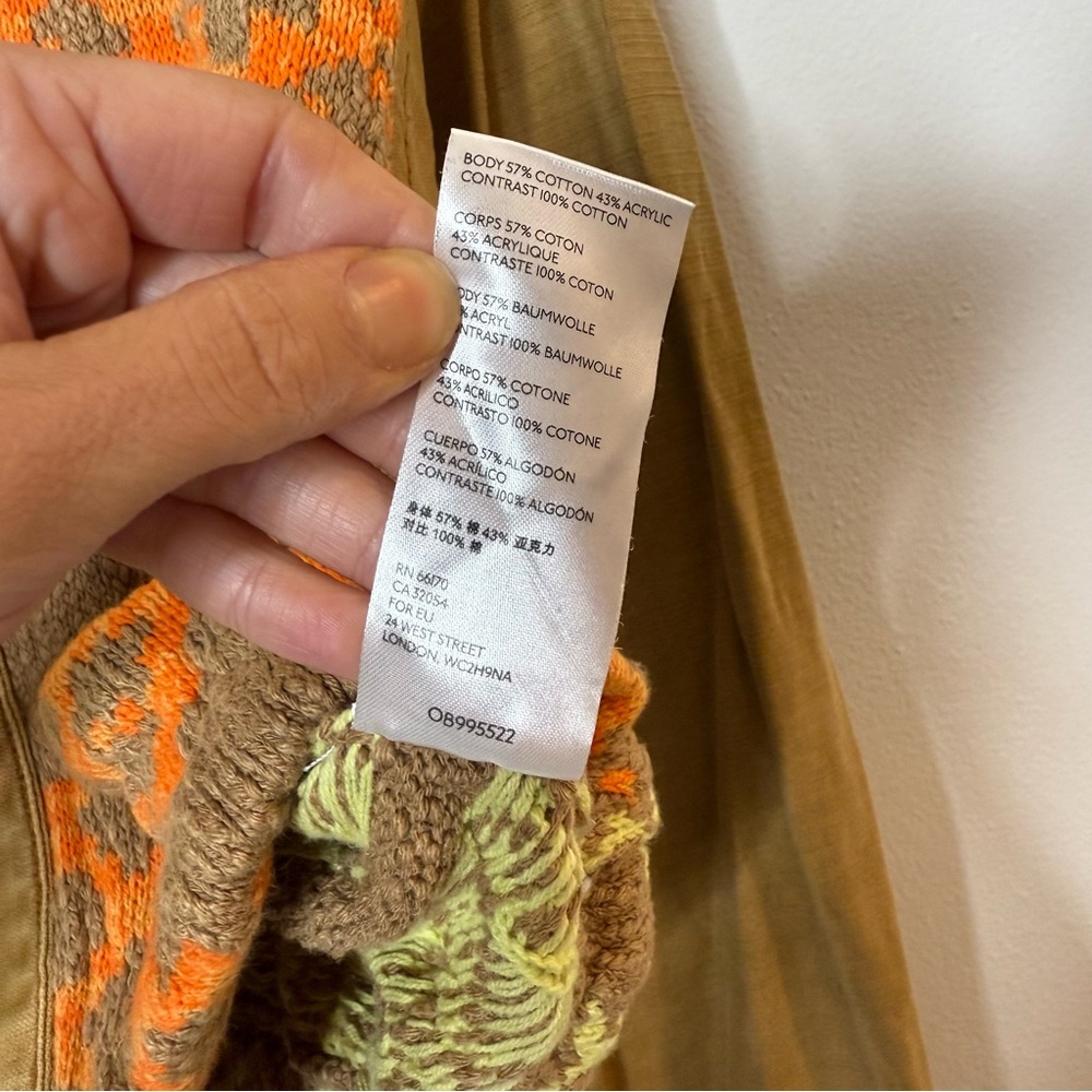 Free People Reno Multi Media Hooded Jacket Boho Patchwork xs stand funnel neck - Picture 7 of 11